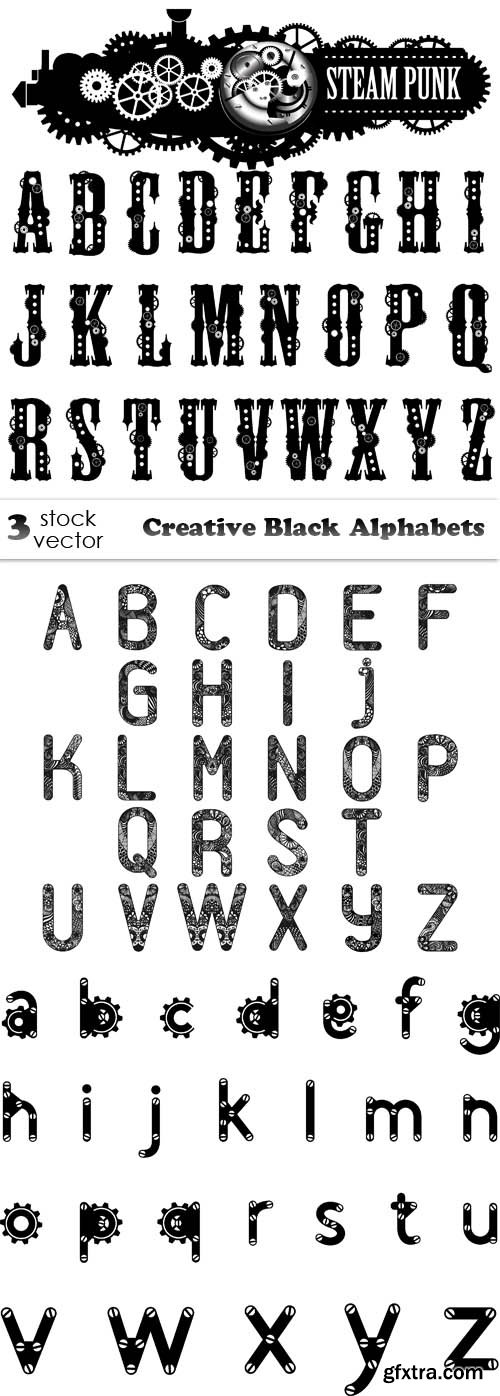 Vectors - Creative Black Alphabets