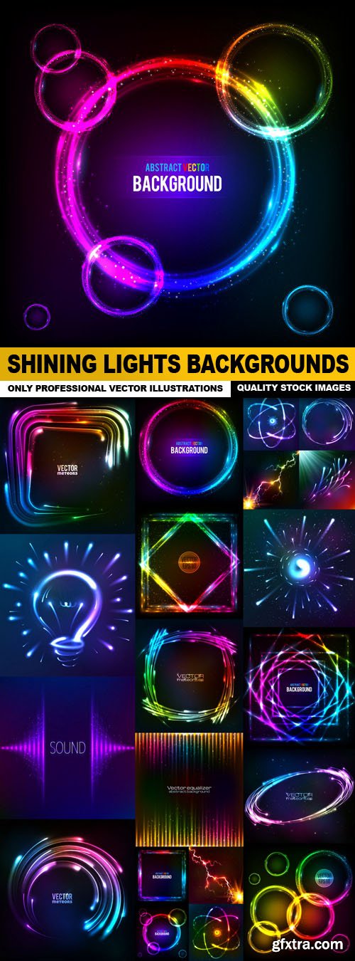 Shining lights Backgrounds - 20 Vector