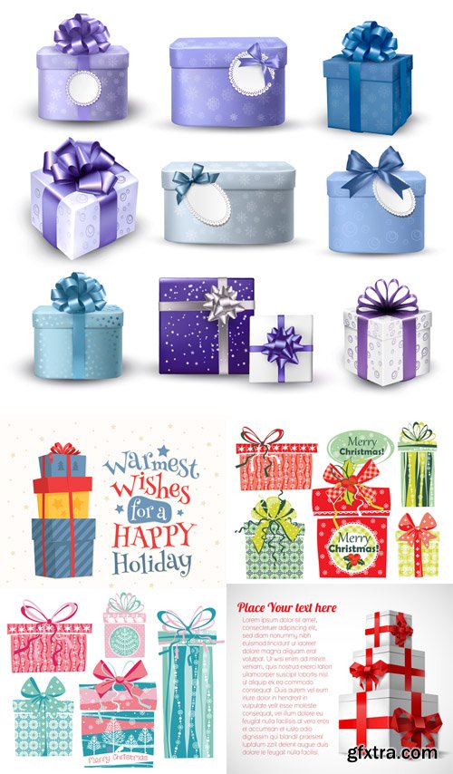 Vector Illustrations of Merry Christmas Gifts