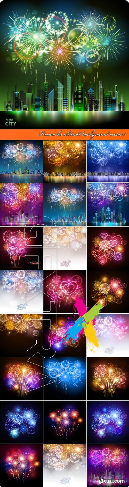 Firework abstract background vector 2