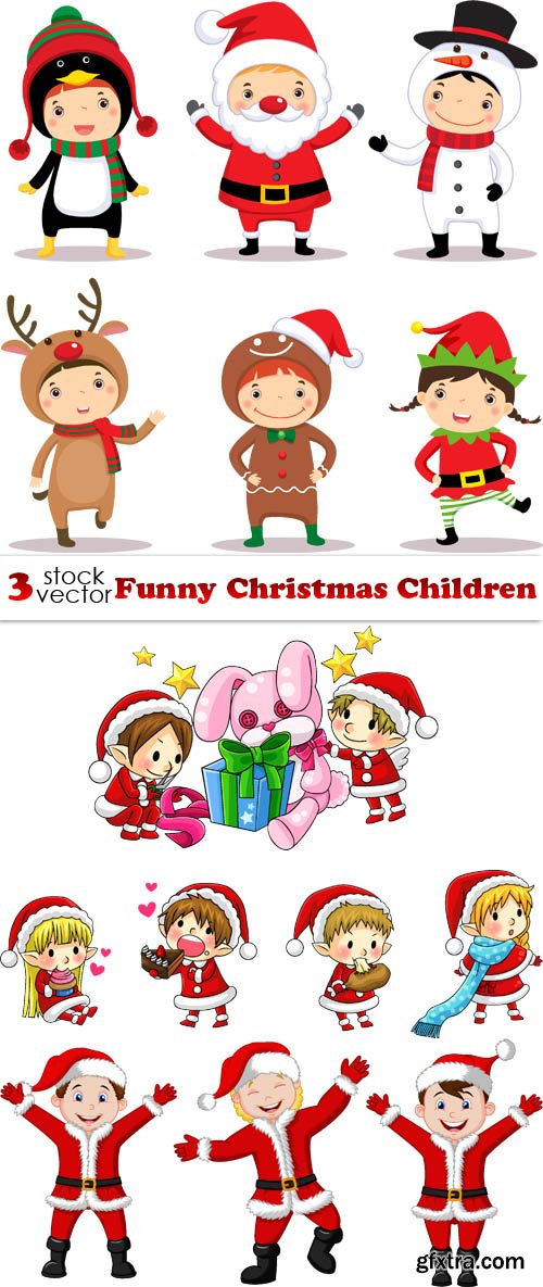 Vectors - Funny Christmas Children