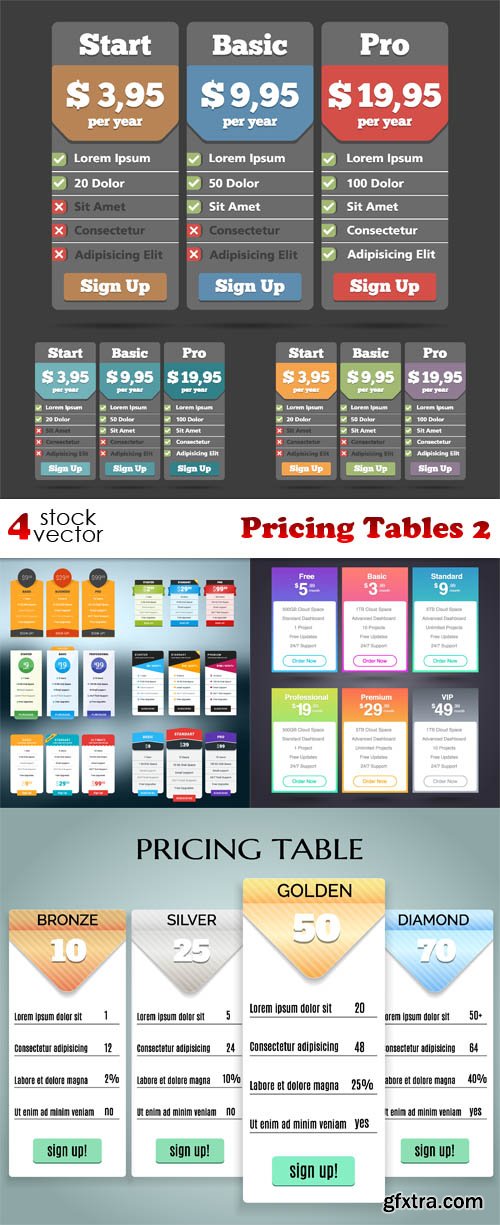 Vectors - Pricing Tables 2