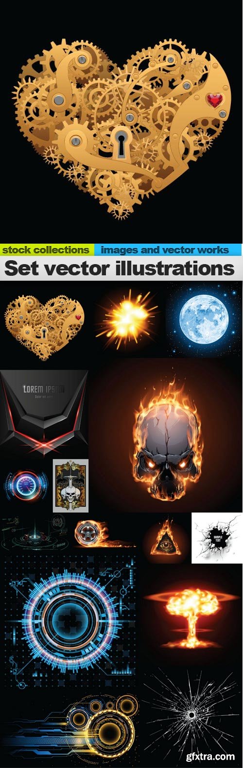 Set vector illustrations, 15 x EPS