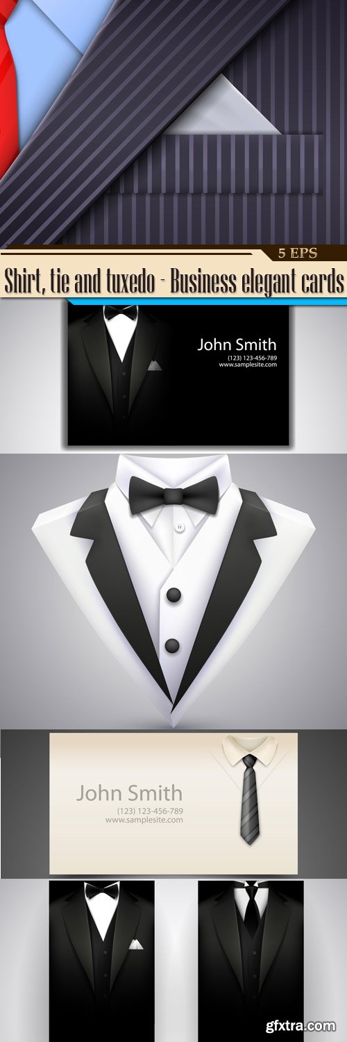Shirt, tie and tuxedo - Business elegant cards