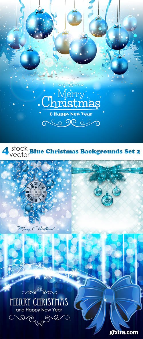 Vectors - Blue Christmas Backgrounds Set 2