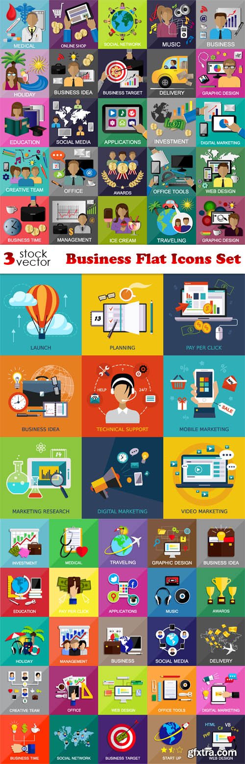 Vectors - Business Flat Icons Set