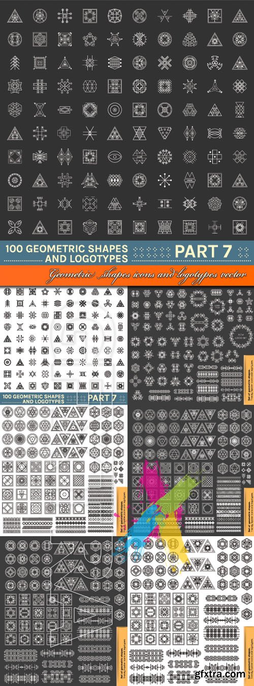 Geometric shapes icons and logotypes vector