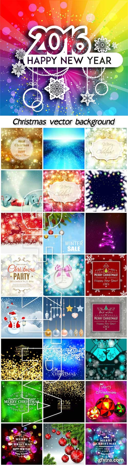 Collection of different vector Christmas