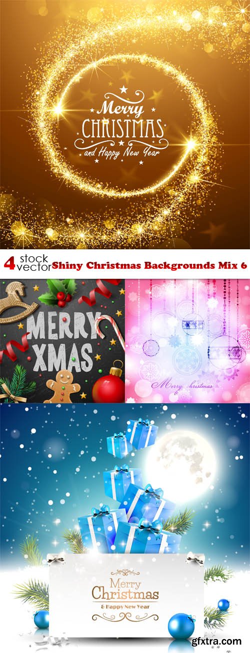 Vectors - Shiny Christmas Backgrounds Mix 6