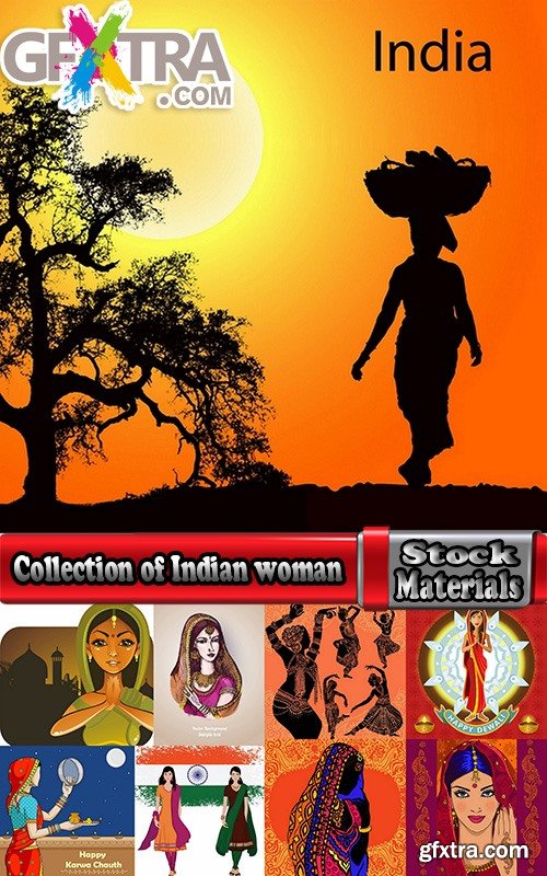 Collection of Indian people happy man woman girl 2- 25 EPS