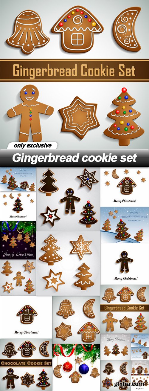 Gingerbread cookie set - 20 EPS