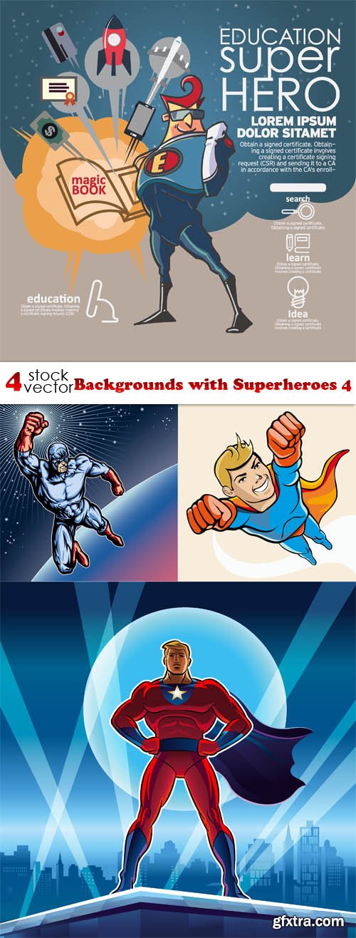 Vectors - Backgrounds with Superheroes 4
