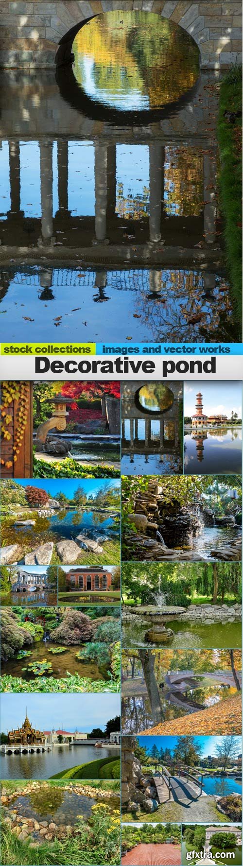 Decorative pond, 15 x UHQ JPEG