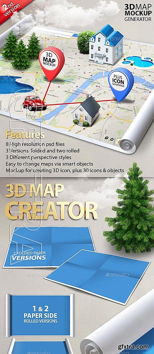GraphicRiver - 3d Map Generator Mockup V2 12120511