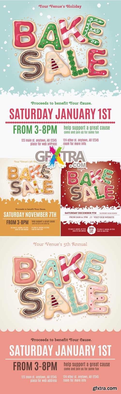 Bake Sale Posters Vector