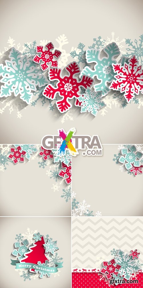 Christmas Backgrounds with Snowflakes Vector