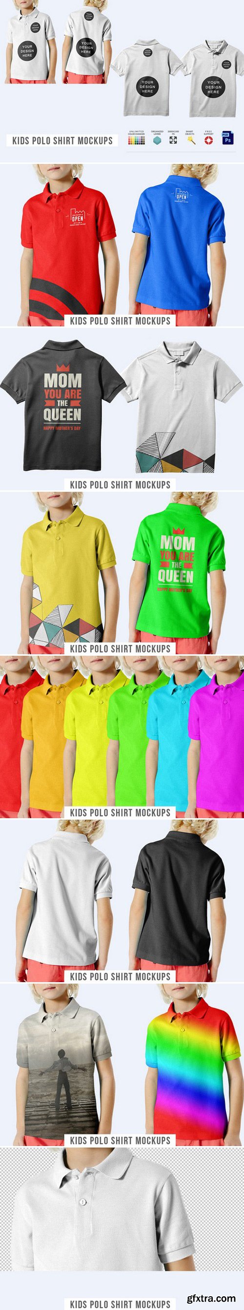 CM - Kids Polo Shirt Mockups 460733