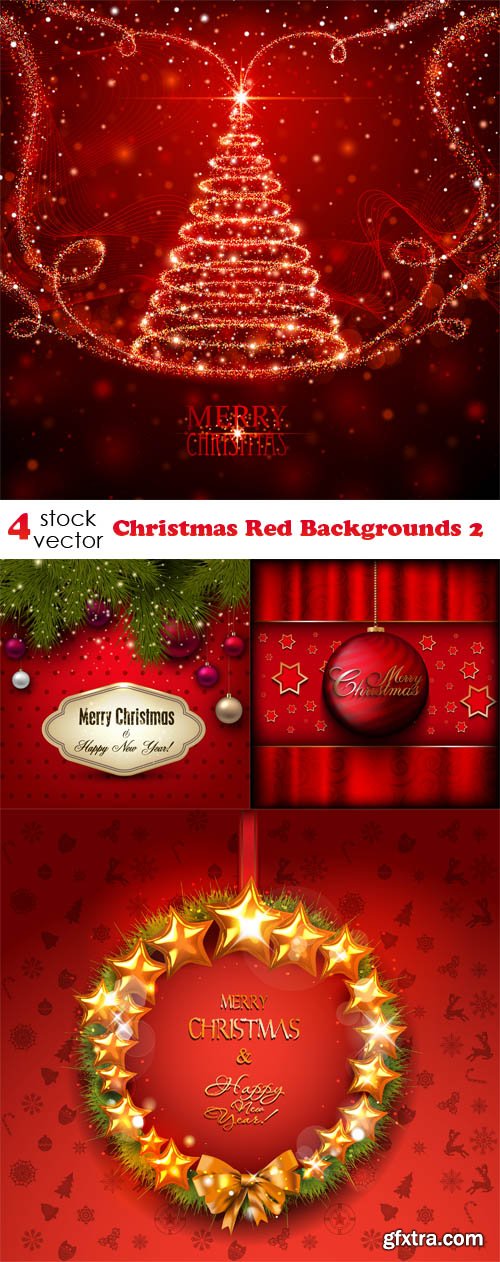 Vectors - Christmas Red Backgrounds 2