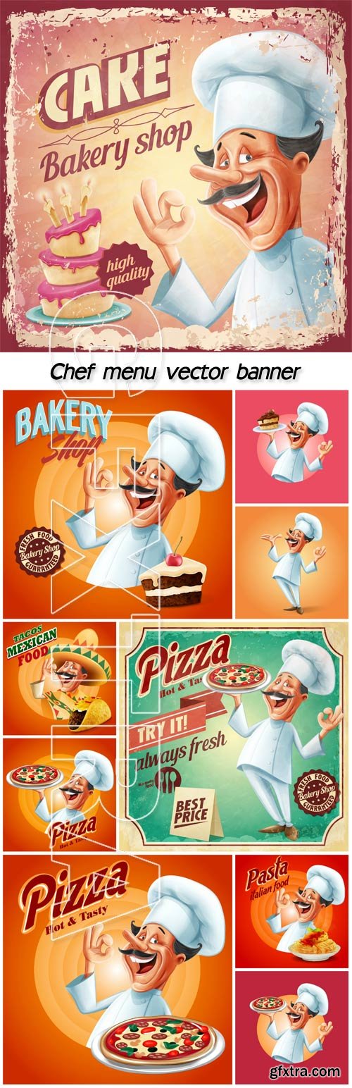 Chef menu vector banner