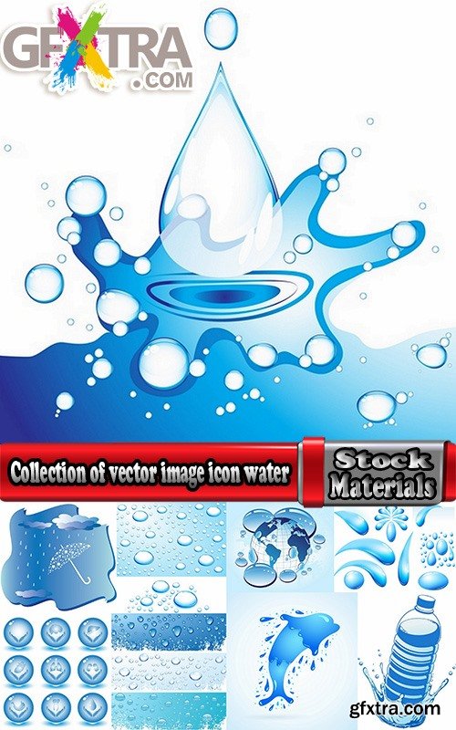 Collection of vector image icon water drop ice abstract calligraphy flyer 25 EPS