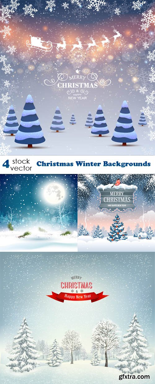 Vectors - Christmas Winter Backgrounds