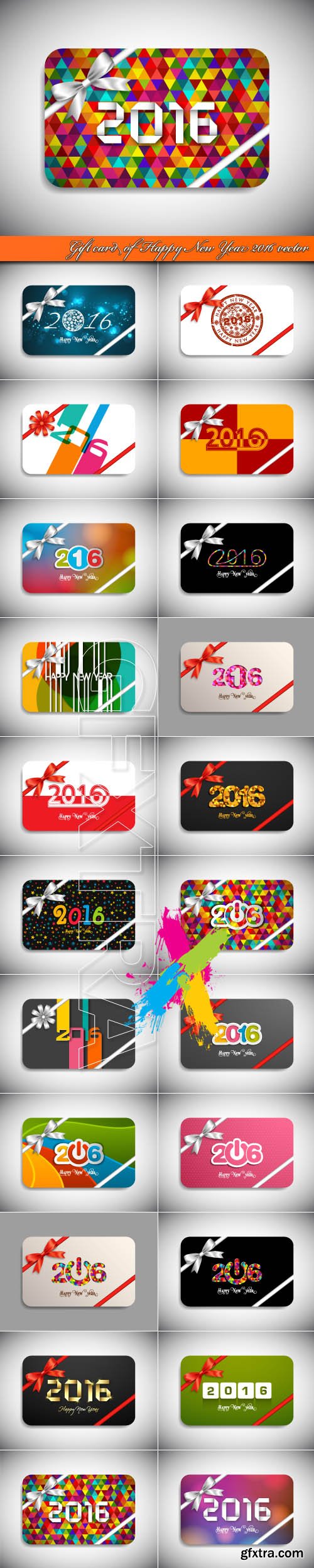 Gift card of Happy New Year 2016 vector