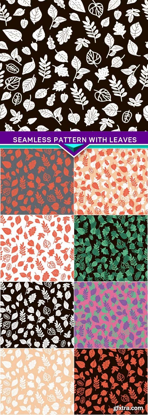 Seamless pattern with leaves 8x EPS