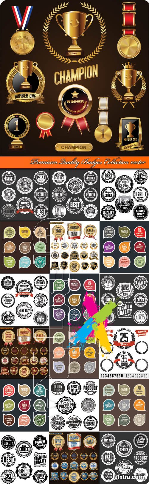 Premium Quality Badges Collection vector