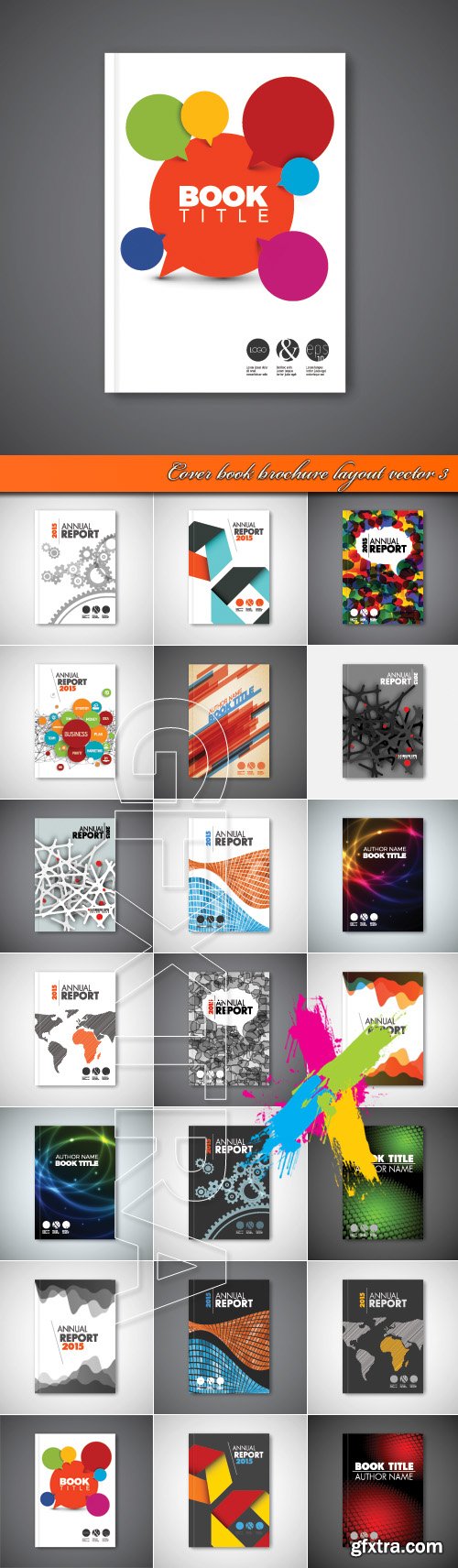 Cover book brochure layout vector 3