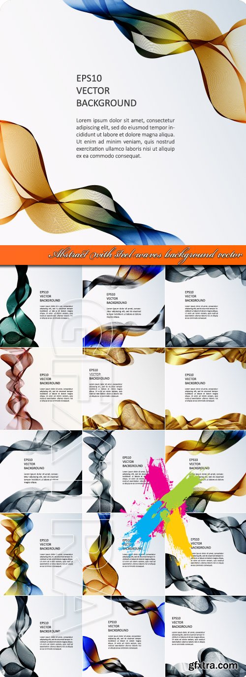 Abstract with steel waves background vector