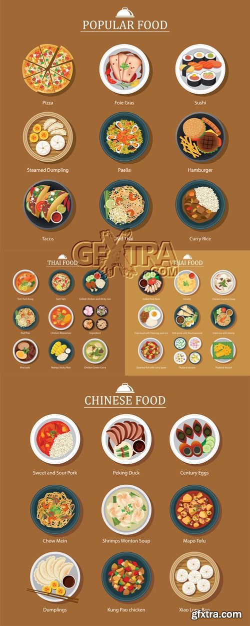 Popular Food Icons Vector