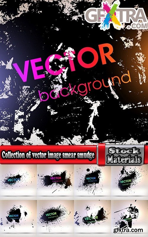Collection of vector image smear smudge splatter stain spray 25 EPS