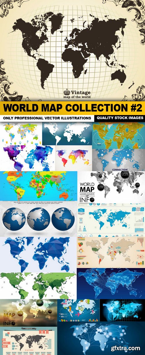 World Map Collection #2 - 20 Vector