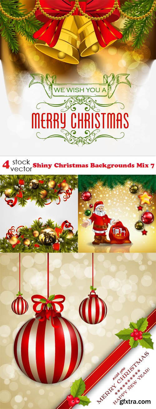 Vectors - Shiny Christmas Backgrounds Mix 7