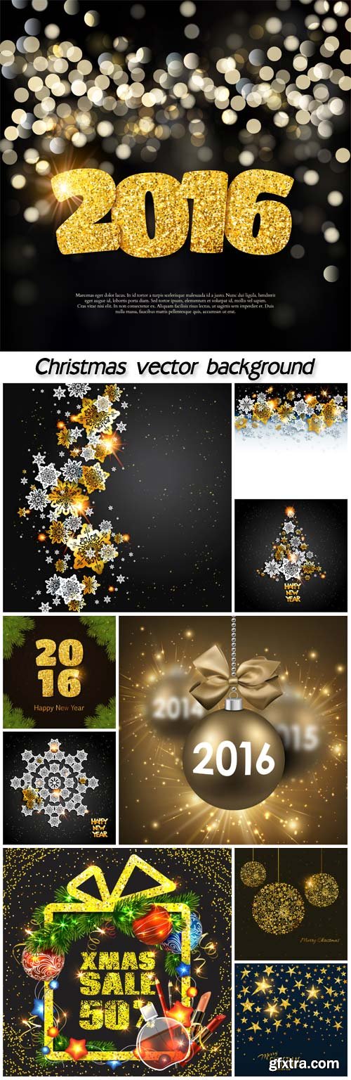 Christmas vector illustration with shiny snowflakes