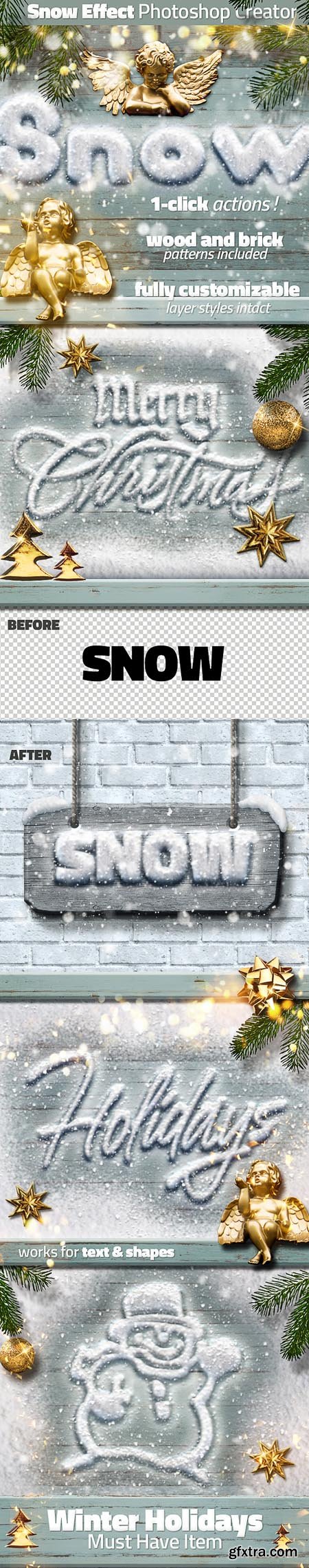 GraphicRiver Snow and Wood Photoshop Winter Sign Creator 13933478