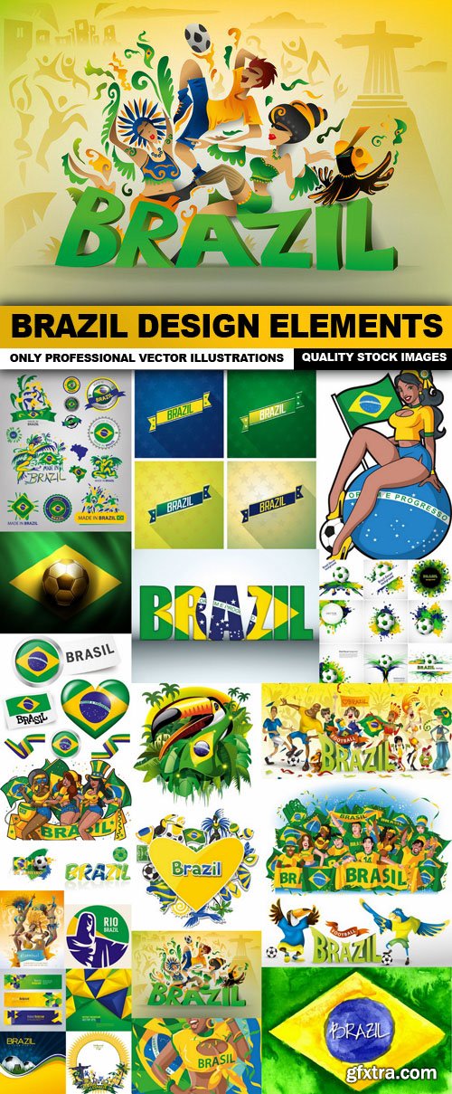 Brazil Design Elements - 24 Vector
