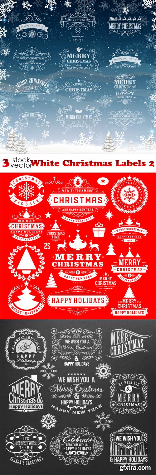 Vectors - White Christmas Labels 2