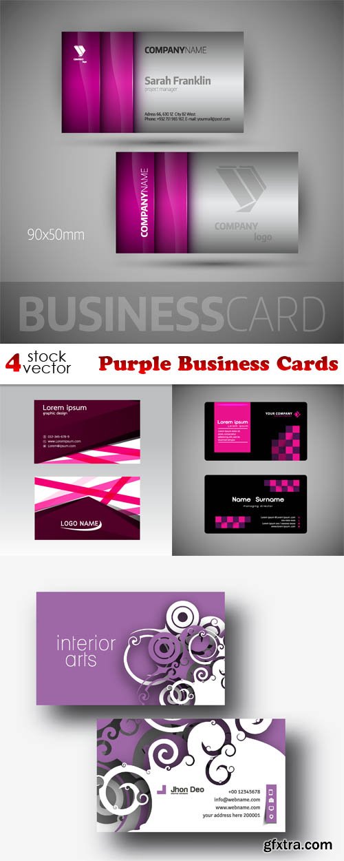 Vectors - Purple Business Cards