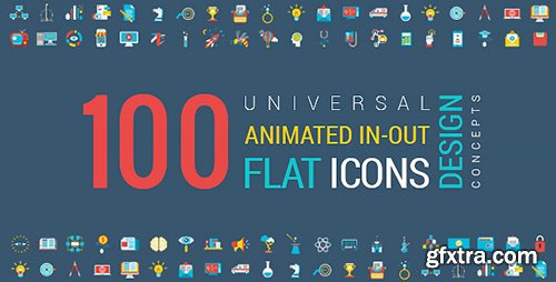 Videohive Animated Flat Icons and Concepts Pack 13399412