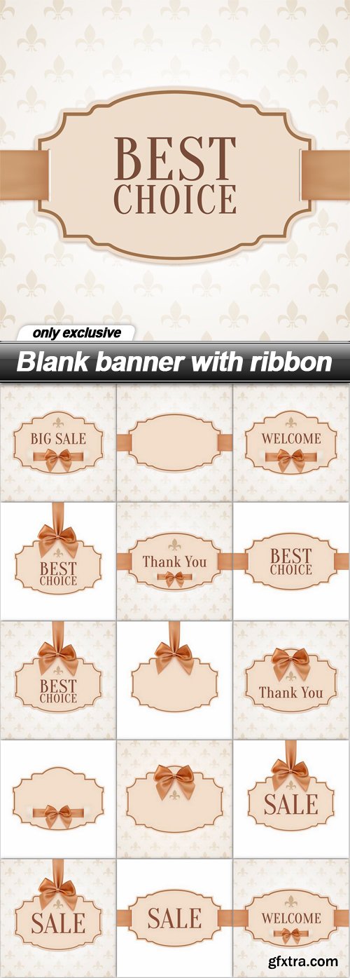 Blank banner with ribbon - 16 EPS