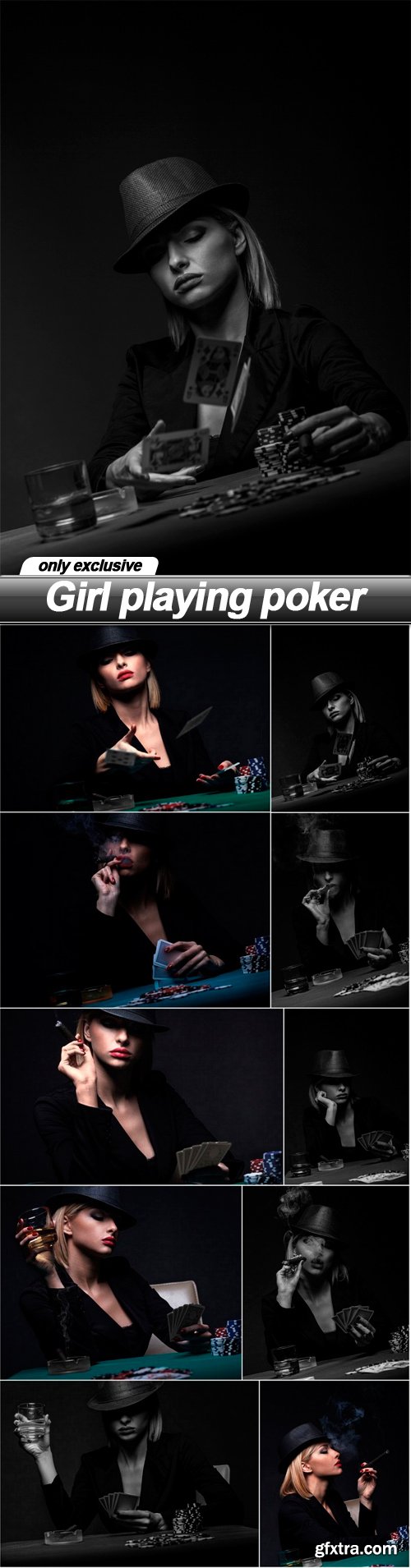 Girl playing poker - 10 UHQ JPEG