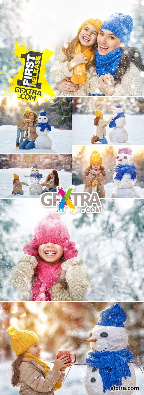 Stock Photo - Happy People at Winter