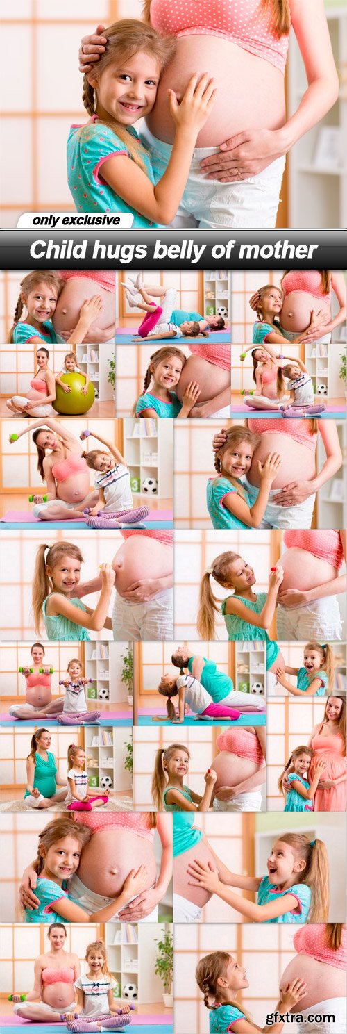 Child hugs belly of mother - 20 UHQ JPEG