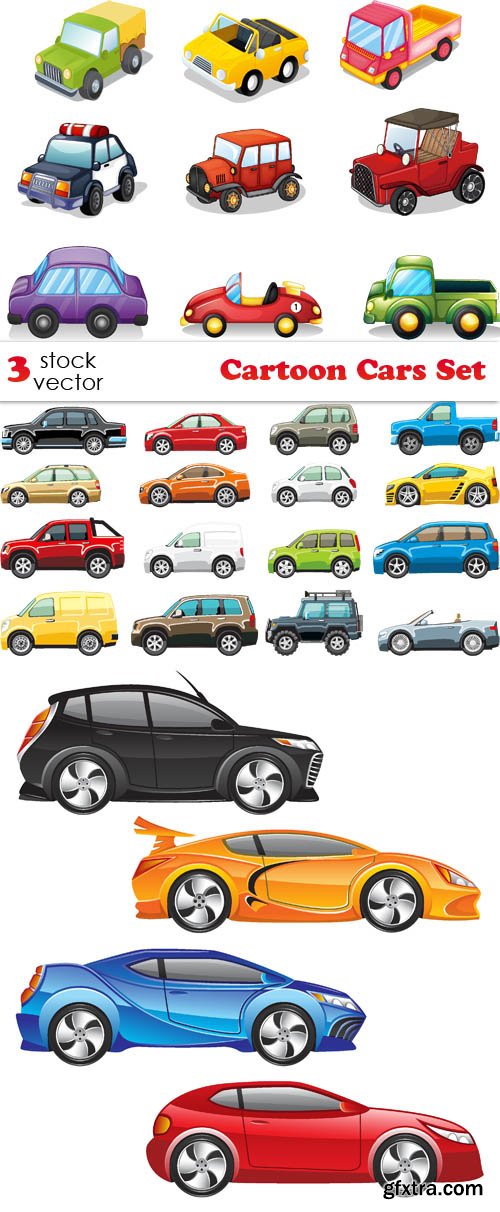 Vectors - Cartoon Cars Set