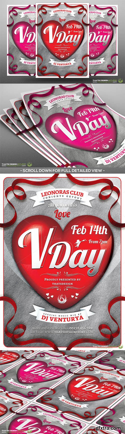 Creativemarket Valentines Day Flyer Template V8 474097