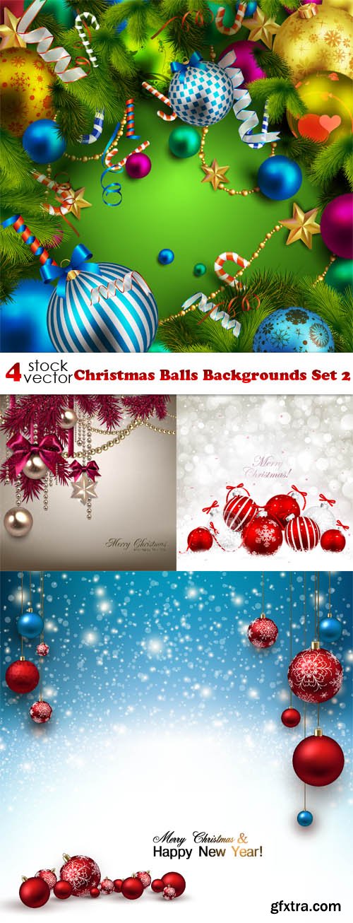 Vectors - Christmas Balls Backgrounds Set 2