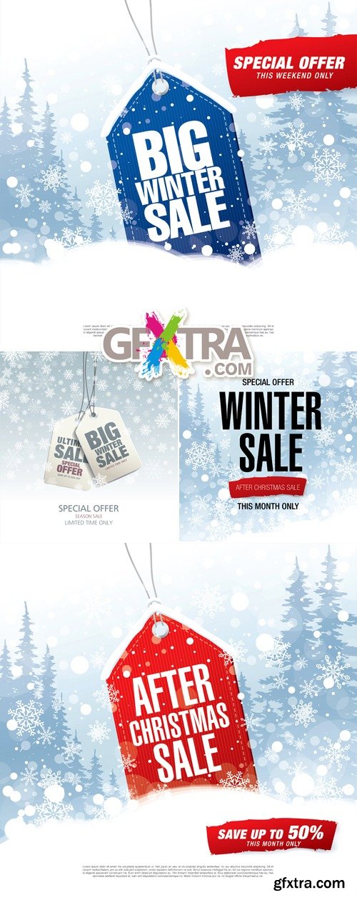 Winter Sale Backgrounds Vector