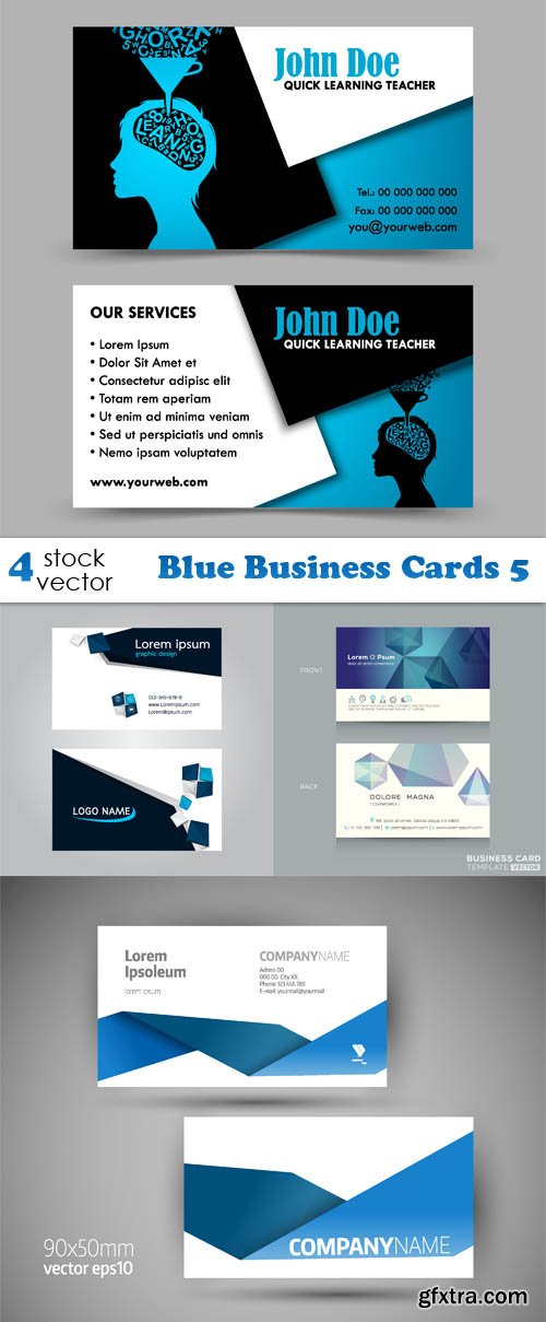 Vectors - Blue Business Cards 5