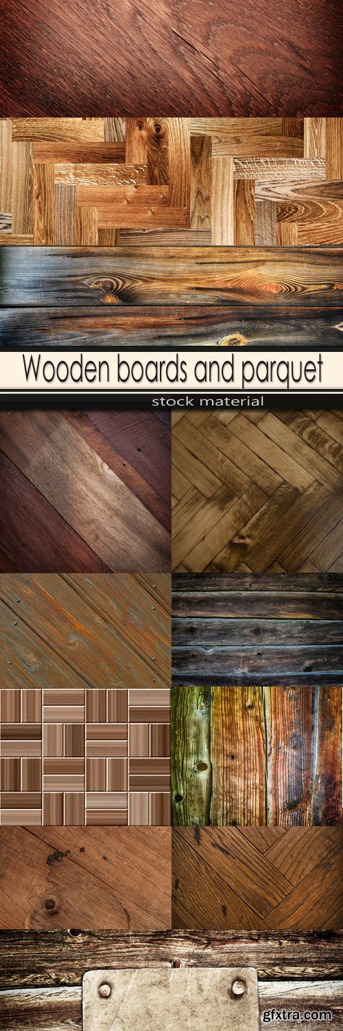 Wooden boards and parquet